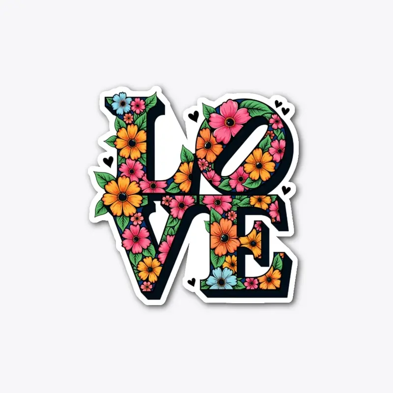 Love Typography with Bold Flowers