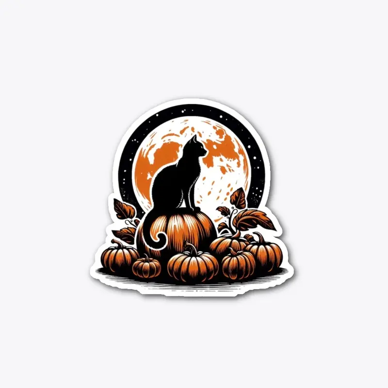 Pumpkin Vintage Cat